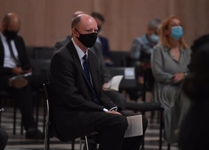 05 July 2021, United Kingdom, London: UKChief Medical Officer Professor Chris Whitty takes his seat at the NHS service of commemoration and thanksgiving to mark the 73rd birthday of the United Kingdom National Health Service (NHS) at St Paul's Cathedra