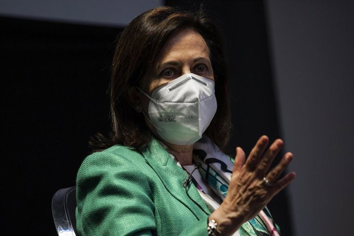 La ministra de Defensa, Margarita Robles, participa en el acto de clausura del Seminario Internacional de Seguridad y Defensa organizado por la Asociación de Periodistas Europeos en la Fundación Diario Madrid, a 30 de junio de 2021, en Madrid (España).