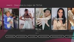 La Living App TikTok Extra integrada en Movistar+, la plataforma de televisión de Telefónica en España.