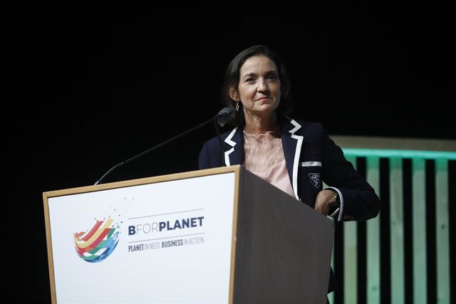 La ministra de Industria, Comercio y Turismo, Reyes Maroto, durante su participación en el BforPlanet