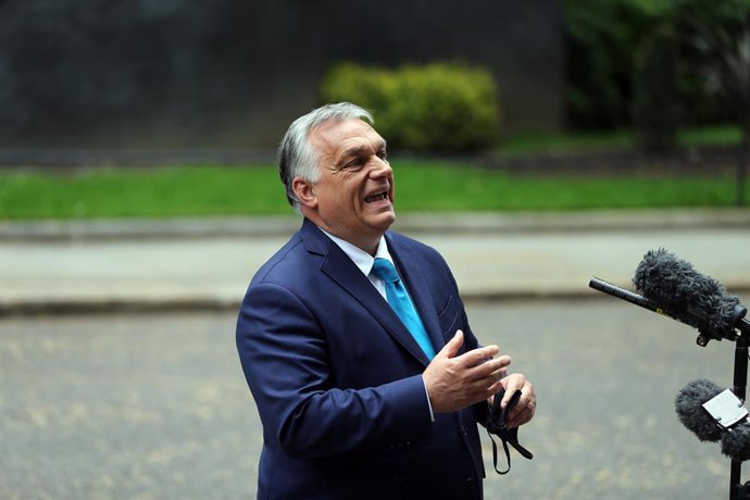 Archivo - 28 May 2021, United Kingdom, London: Hungarian Prime Minister Viktor Orban speaks to media in Downing Street after meeting with UK Prime Minister Boris Johnson. Photo: Tayfun Salci/ZUMA Wire/dpa