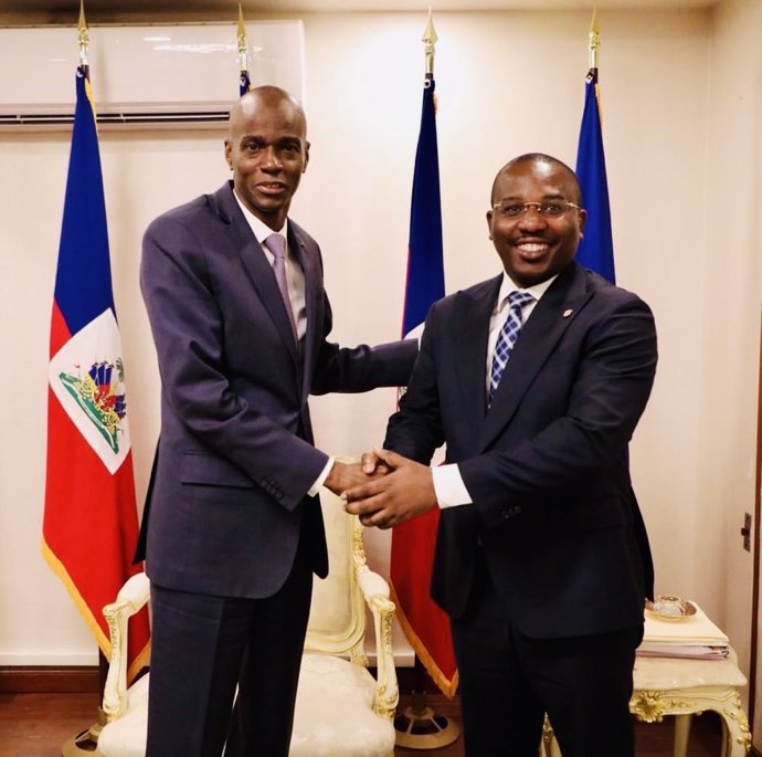 Archivo - El presidente de Haití, Jovenel Moise, y el primer ministro, Claude Joseph
