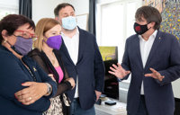 Junqueras niega reproches en el reencuentro con Puigdemont pero evitan comparecer juntos