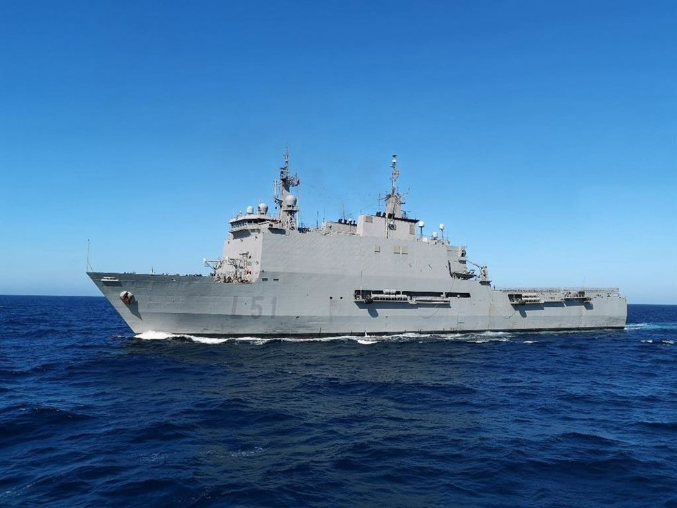 El Buque de Asalto Anfibio 'Galicia' de la Armada.
