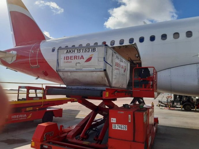 Archivo - El Grupo Iberia e IAG Cargo llevan a Canarias y Melilla las vacunas de Moderna