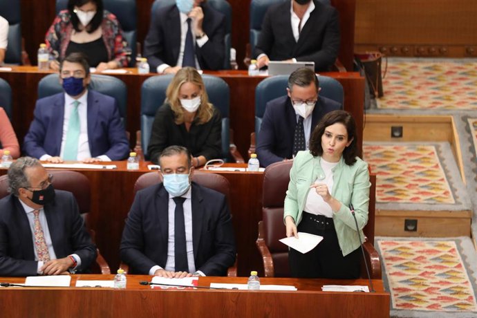Isabel Díaz Ayuso en la Asamblea de Madrid