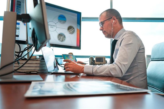 El presidente del Port de Tarragona, Josep M. Cruset, durante su intervención.