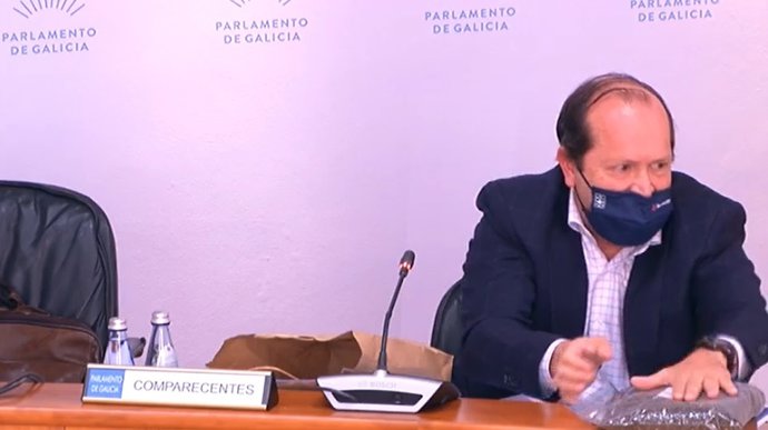 El presidente de Sogama, Javier Domínguez, en comisión parlamentaria