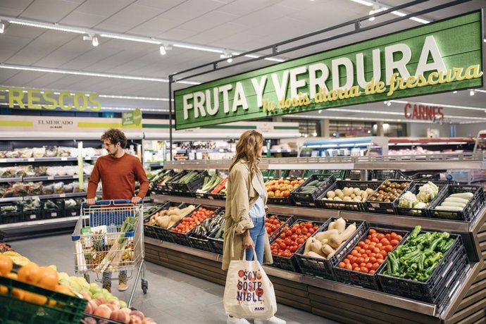 Interior de un supermercado Aldi.