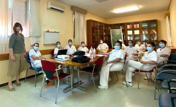 Foto de la formación en disfagia del Hospital Universitario de Valme de Sevilla.