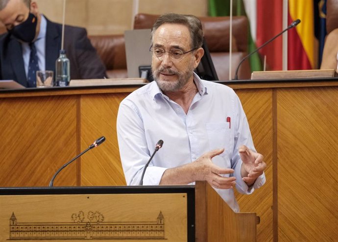 El parlamentario del PSOE-A Felipe López interviene en el Pleno del Parlamento.