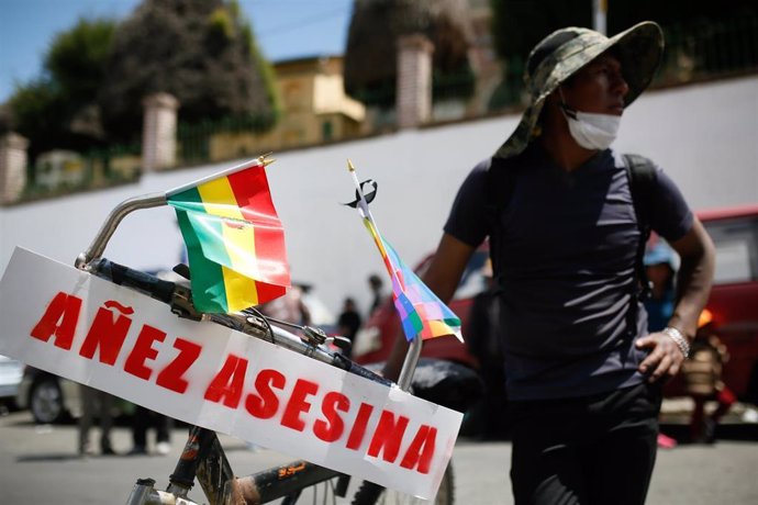 Archivo - Protestas contra Jeanine Áñez en La Paz, Bolivia, durante la crisis política de noviembre de 2019.