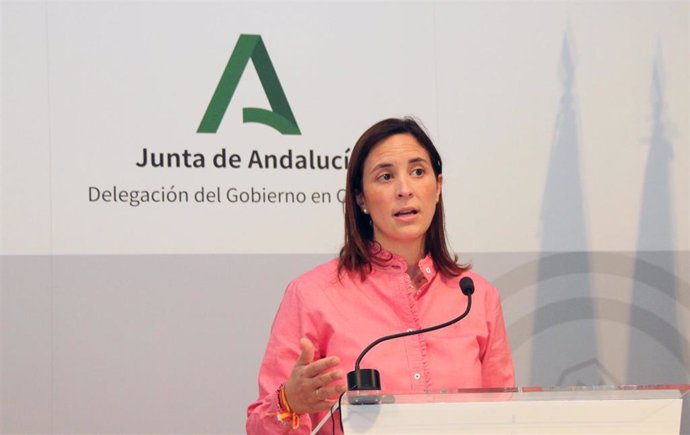 La delegada de Fomento, Infraestructuras y Ordenación del Territorio, Cristina Casanueva, en rueda de prensa.
