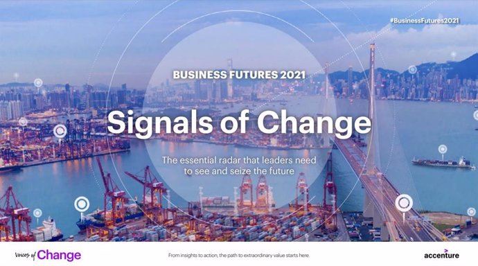 Portada del informe 'El futuro de los negocios 2021: Señales de cambio' de Accenture.