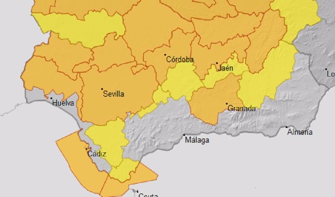 Previstos para este sábado avisos naranjas por altas temperaturas en varias comarcas de cinco provincias andaluzas