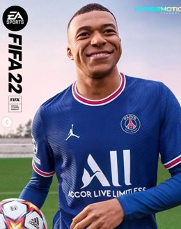 Portada del videojuego FIFA 22 con Kylian Mbappé