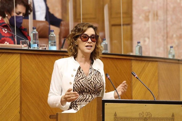 Archivo - La parlamentaria de Ciudadanos, Mercedes Cebrián, en una imagen en el Pleno del Parlamento.