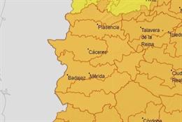 Archivo - Avisos naranja por calor en toda Extremadura este domingo.
