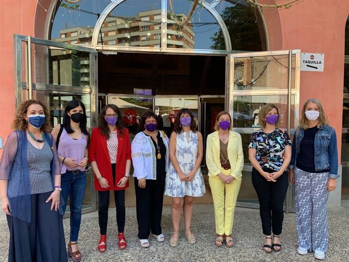 Miembras d'ERC abans de participar en l'Assamblea Nacional de Dons del partit a Trrega (Lleida).