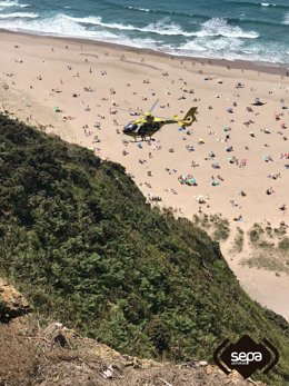 Imagen del rescate en Xagó.