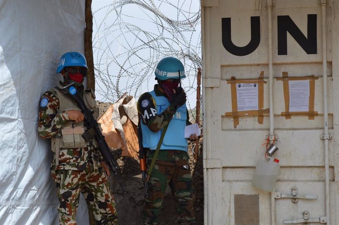 Archivo - Imagen de tropas de la ONU en Sudán.