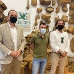 Francisco Ocaña (i.) y Benito Morillo (d.), durante la visita a Úbeda (Jaén)