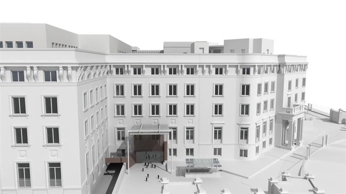 Simulación de la futura sede del Ministerio de Asuntos Exteriores en la plaza de Marqués de Salamanca