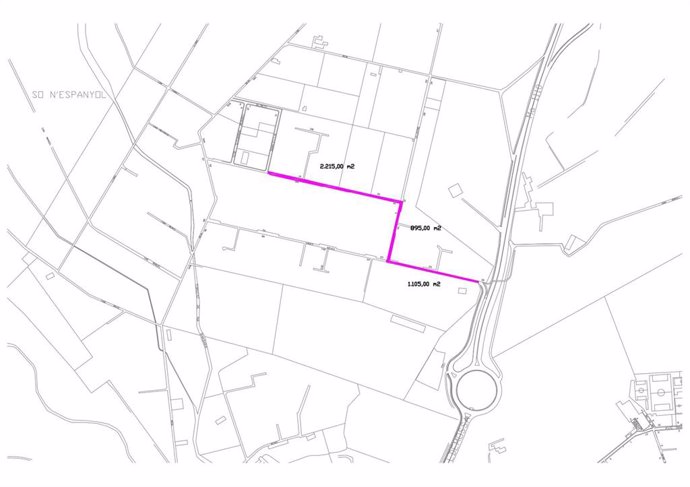 Mapa de las tareas de renovación del asfalto en el barrio de Son Espanyol.