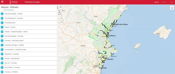 Captura de la aplicación gvEnruta