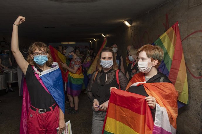 Demostraciones en Polonia en apoyo a la comunidad LGTBI de Georgia