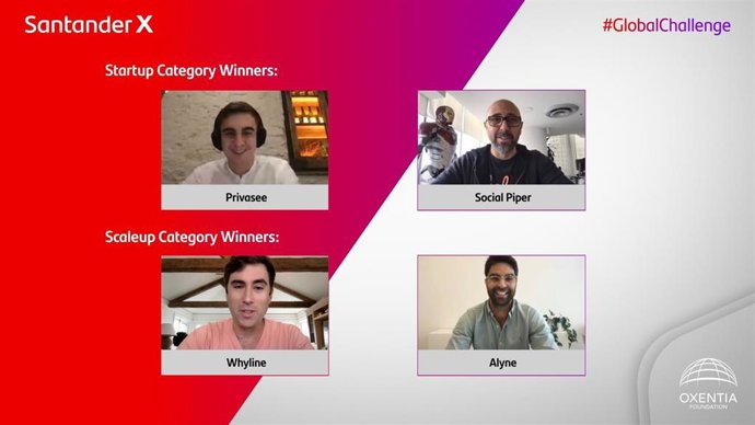 Ganadores del Santander X Global Challenge | Helping Businesses Prosper, del Banco Santander, a través de Santander X, y Oxentia Foundation