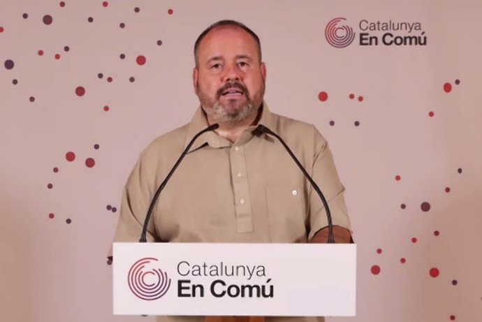 El portavoz de los comuns y diputado en el Congreso, Joan Mena, en rueda de prensa telemática el 12 de julio de 2021.