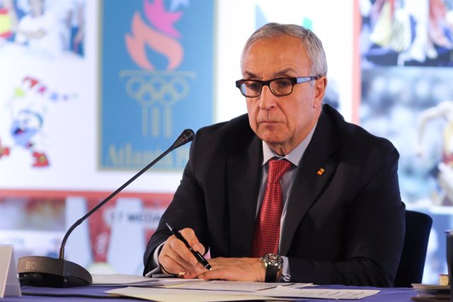 Alejandro Blanco, President of Comite Olimpico Espanol during press conference after Board of Olympic Federations where the Olympic Delegation for Tokio 2020 has been aproved at Comité Olímpico Espanol on June 30, 2021 in Madrid, Spain.
