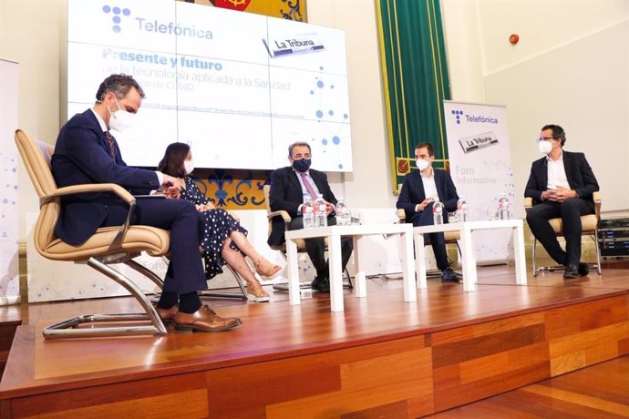 El consejero de Sanidad, Jesús Fernández Sanz, durante un foro informativo organizado por La Tribuna de Ciudad Real y Telefónica