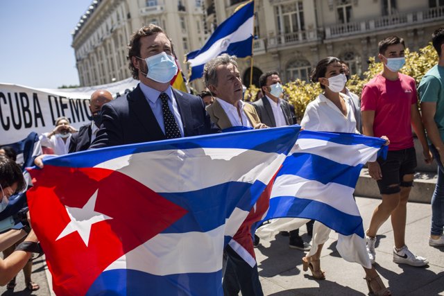 Movilización contra el Gobierno cubano ante el Congreso
