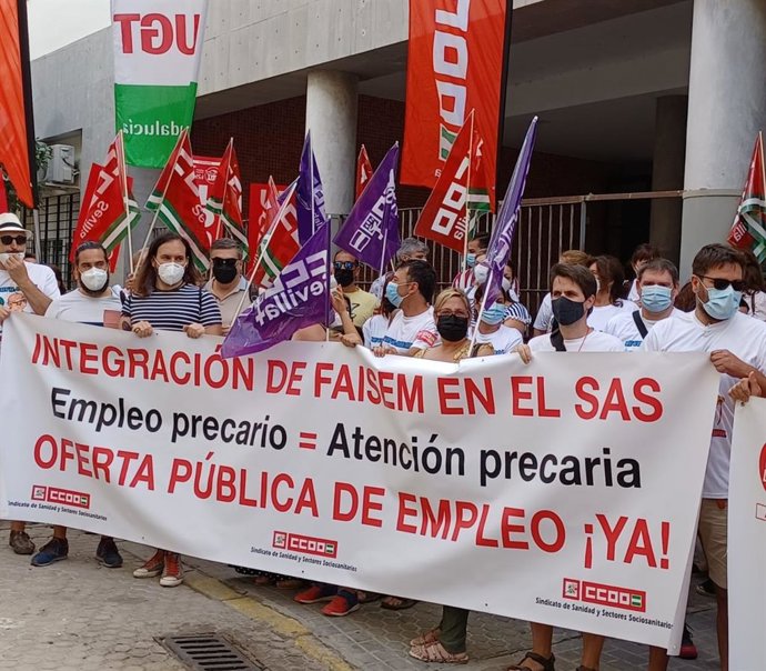 Concentración de los trabajadores de Faisem.