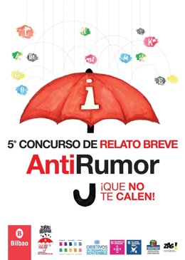 Cartel del V Concurso de Relato Breve AntiRumor "¡Que no te calen!".