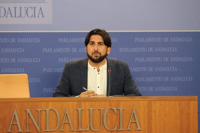 El diputado de Unidos Podemos por Andalucía Ismael Sánchez en su intervención.