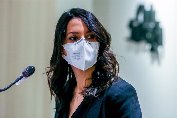 La presidenta de Ciudadanos, Inés Arrimadas, protagoniza el coloquio del Club Siglo XXI, en el Edificio Eurobuilding, a 8 de julio de 2021, en Madrid, (España).