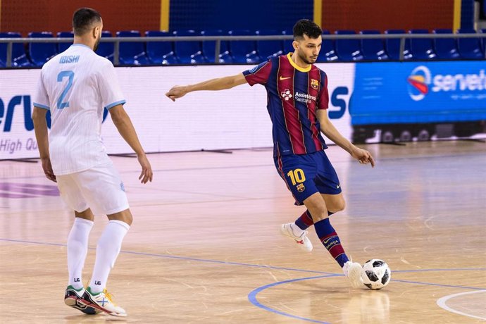Archivo - "Leandro Rodrigues ""Esquerdinha""  of Fc Barcelona" during the UEFA FUTSAL Champions League, round of 1/16th, match between Fc Barcelona Futsal and FC Prishtina at Palau Blaugrana on January 15, 2021 in Barcelona, Spain.