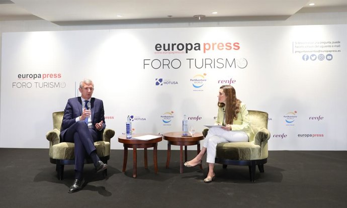 El Vicepresidente Primero y Consejero de Presidencia, Justicia y Turismo de la Xunta de Galicia, Alfonso Rueda, en el Foro de Turismo de Europa Press.