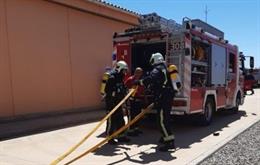 Simulacro de incendio en Cala Blava.
