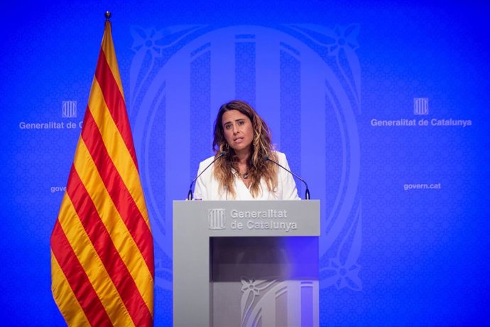 La portavoz del Govern, Patrícia Plaja, en rueda de prensa tras el Consell Executiu.