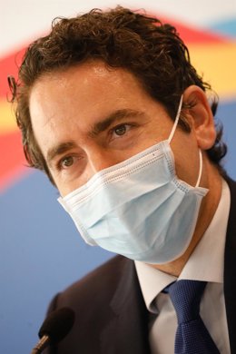 El secretario general del Partido Popular, Teodoro García Egea,  un desayuno informativo del Partido Popular con los medios de comunicación, en el Hotel Occidental Murcia 7 Coronas, a 12 de julio de 2021, en Madrid (España). 