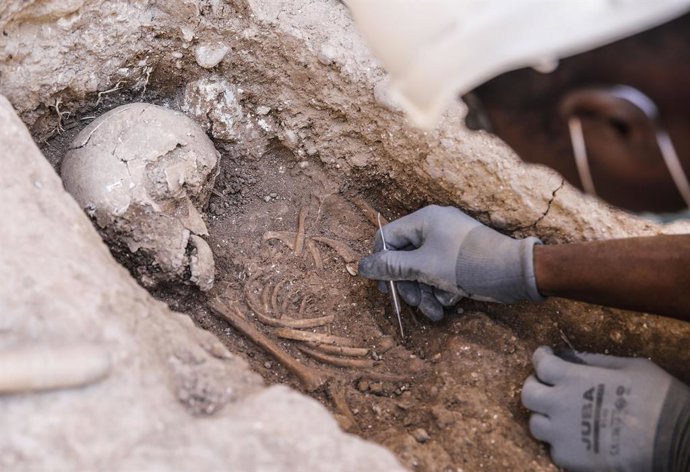 Restos localizados en Valncia durante las obras de rehabilitación de la muralla islámica.  