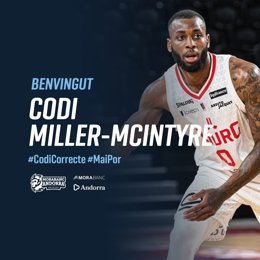 Codi Miller-McIntyre, nuevo jugador del MoraBanc Andorra