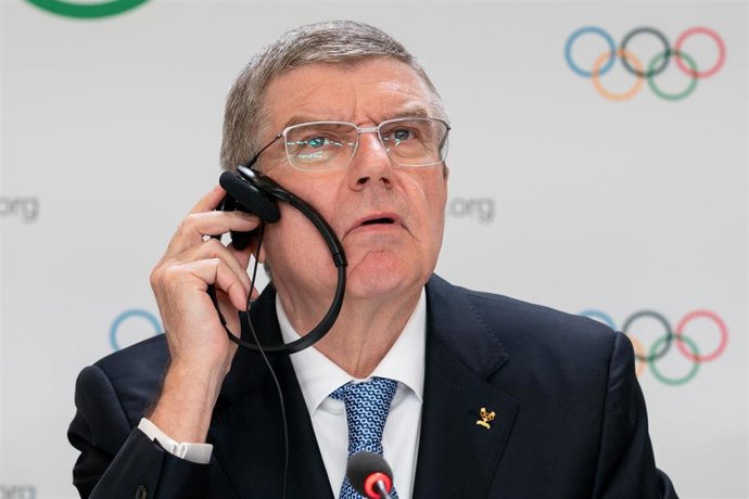 Archivo - International Olympic Committee President Thomas Bach attends a press conference. The postponed Tokyo 2020 Games must take place in 2021 or not at all, the International Olympic Committee (IOC) chief Thomas Bach has confirmed