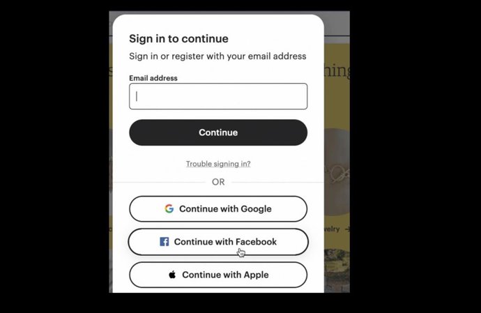 Inicio de sesión con Facebook en web desde Firefox