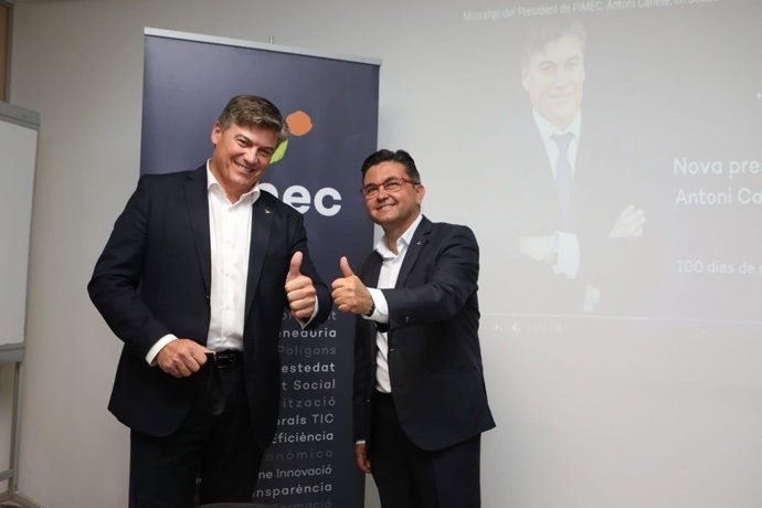 El presidente de Pimec, Antonio Cañete, y el presidente de Pimec Valls Oriental, Daniel Boil.