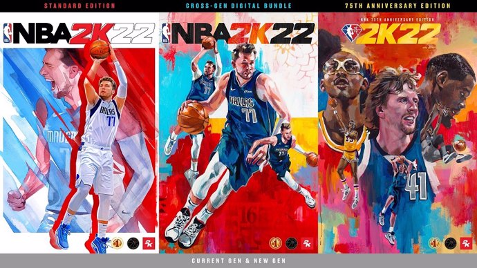 Luka Doncic, Kareem Abdul-Jabbar, Dirk Nowitzki y Kevin Durant protagonizan las portadas de NBA 2K22